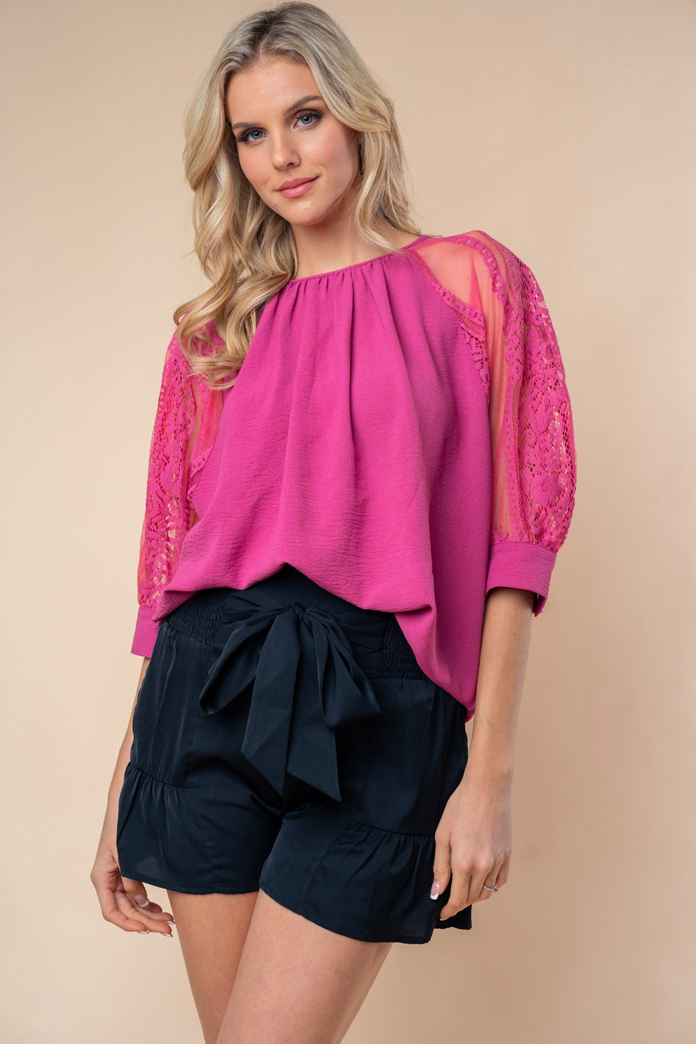 Blouse Lace Sleeves Detailing