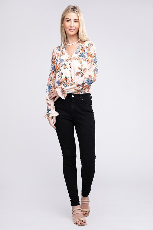 Blouse Floral Print Chiffon