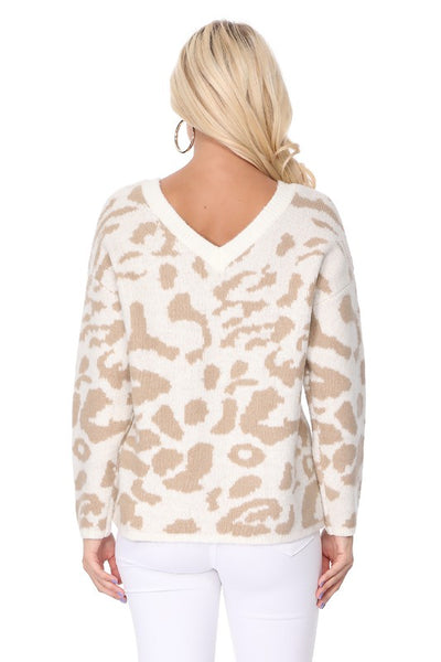 Sweater Leopard Pattern Jacquard Fabric