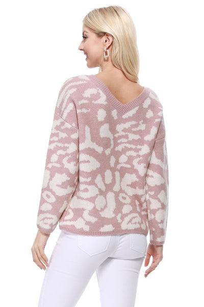 Sweater Leopard Pattern Jacquard Fabric