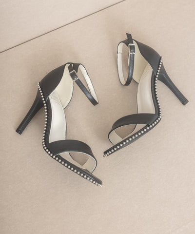 Heels Ankle Strap Metal Stud Trim