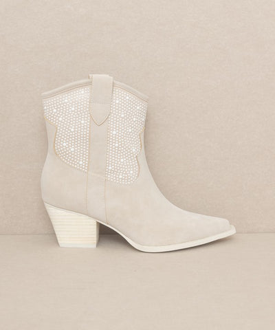 Boots Pearl Studded Western Style