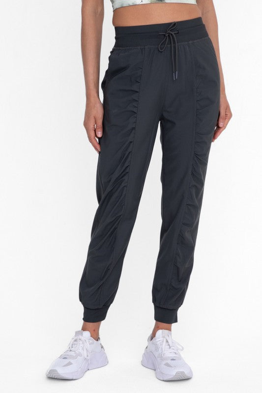 Joggers Side Pockets Ruched Front