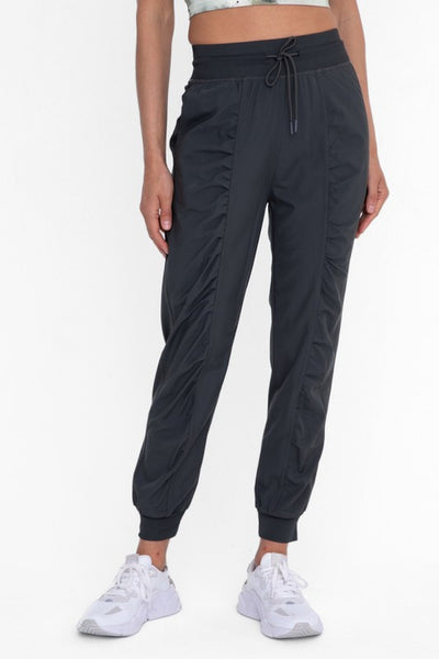 Joggers Side Pockets Ruched Front