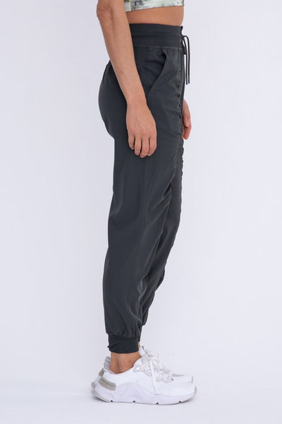 Joggers Side Pockets Ruched Front