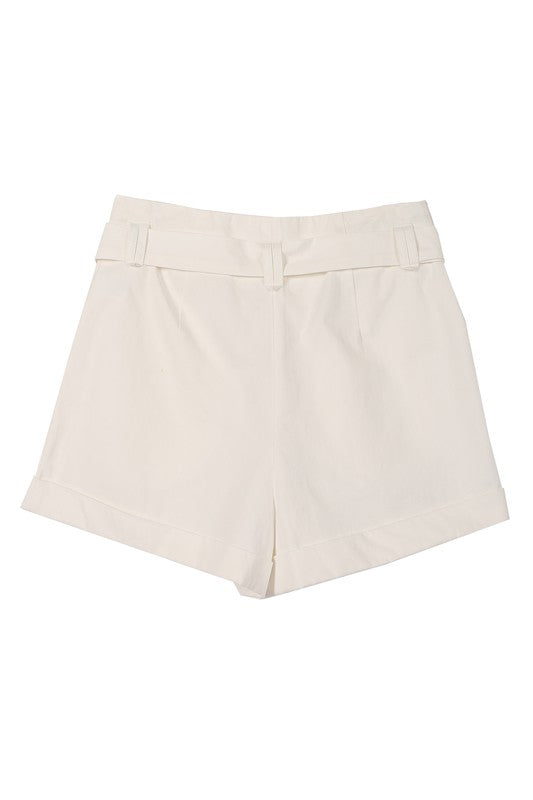 Shorts Side Pockets Belted