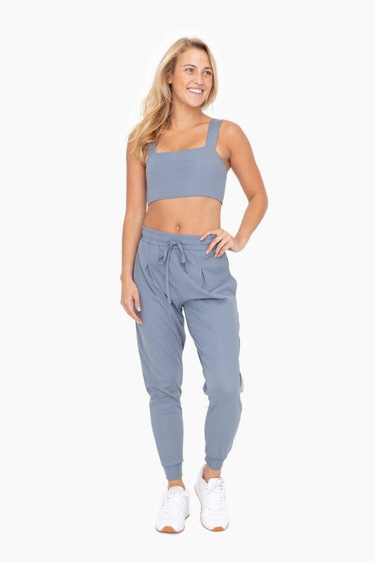 Joggers Side Pockets Pleated Front