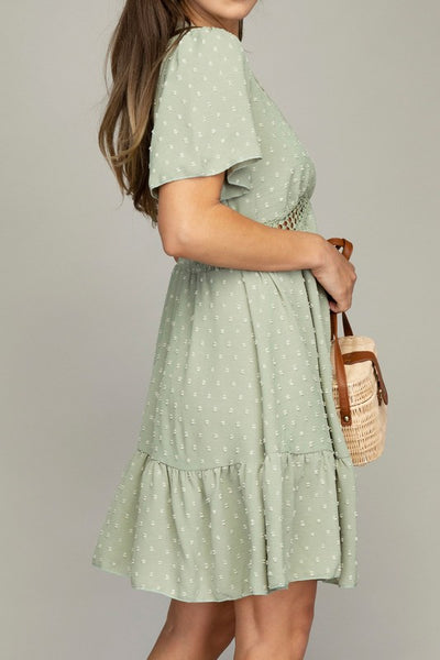 Midi Dress Lace Trim