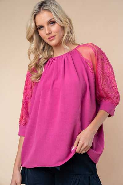 Blouse Lace Sleeves Detailing