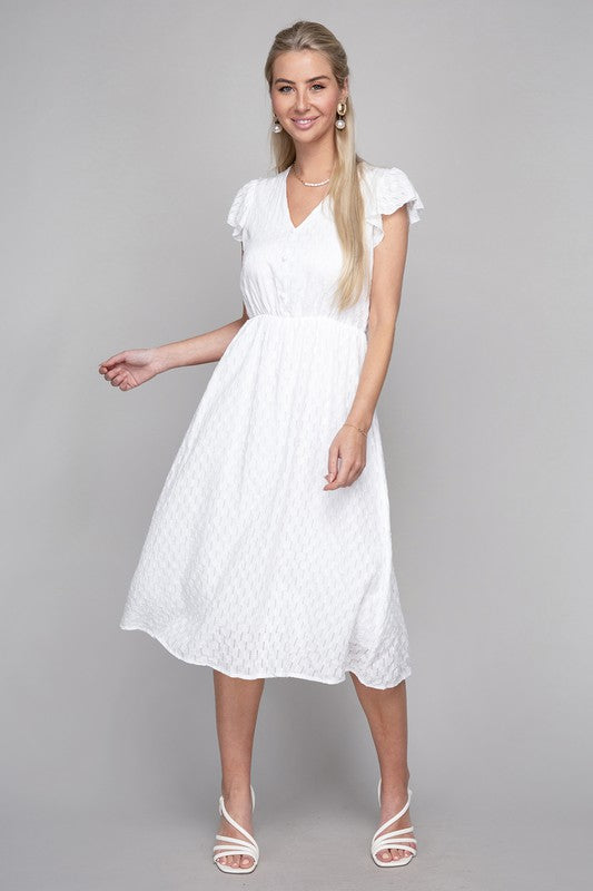 Midi Dress Embroidered Eyelet