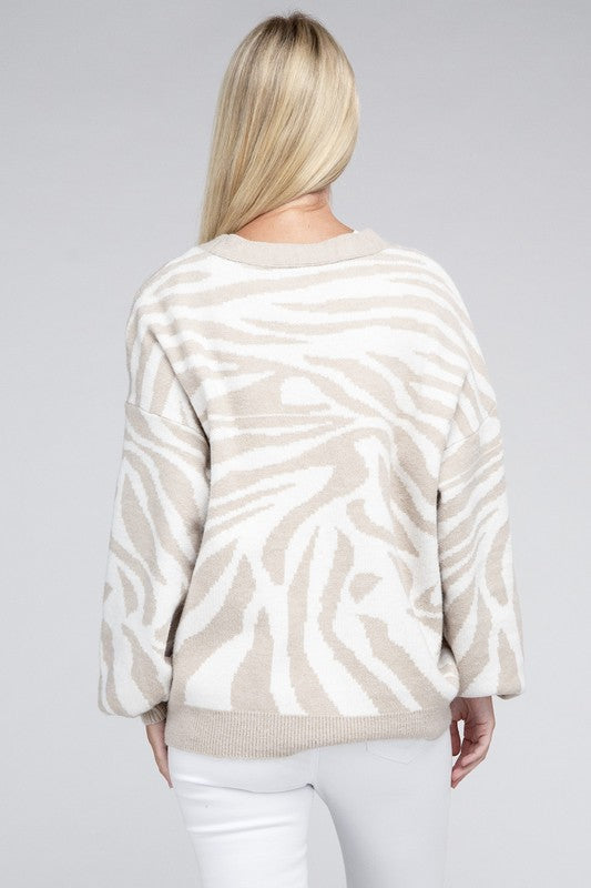 Cardigan Zebra Print