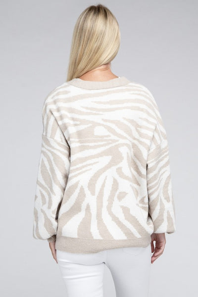 Cardigan Zebra Print