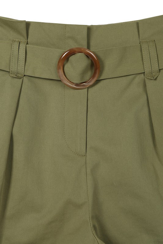 Shorts Side Pockets Belted