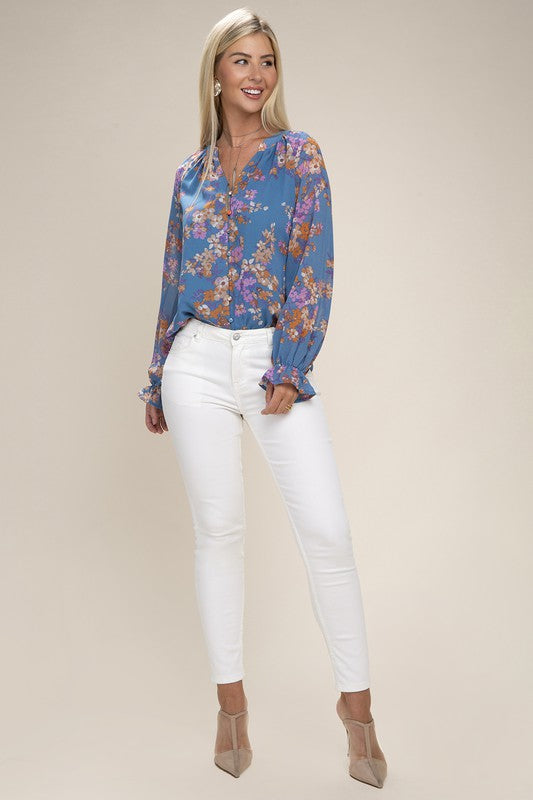 Blouse Floral Print Chiffon