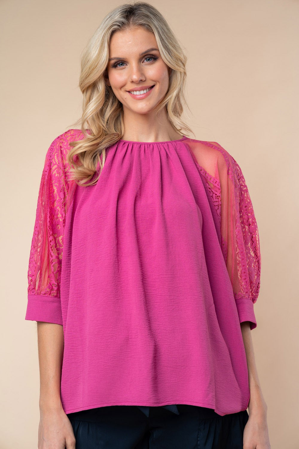 Blouse Lace Sleeves Detailing