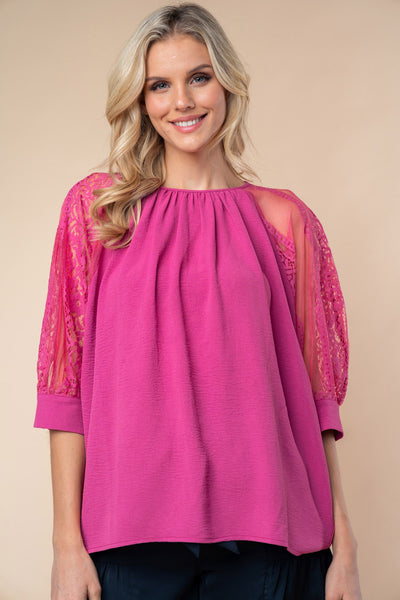 Blouse Lace Sleeves Detailing