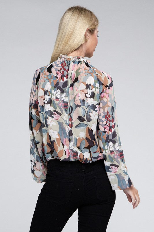 Blouse Floral Print Chiffon