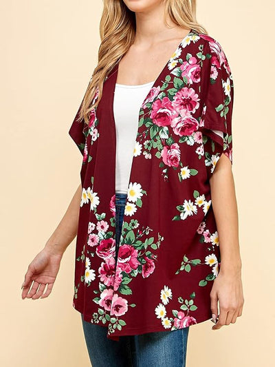 Plus Kimono Floral Print