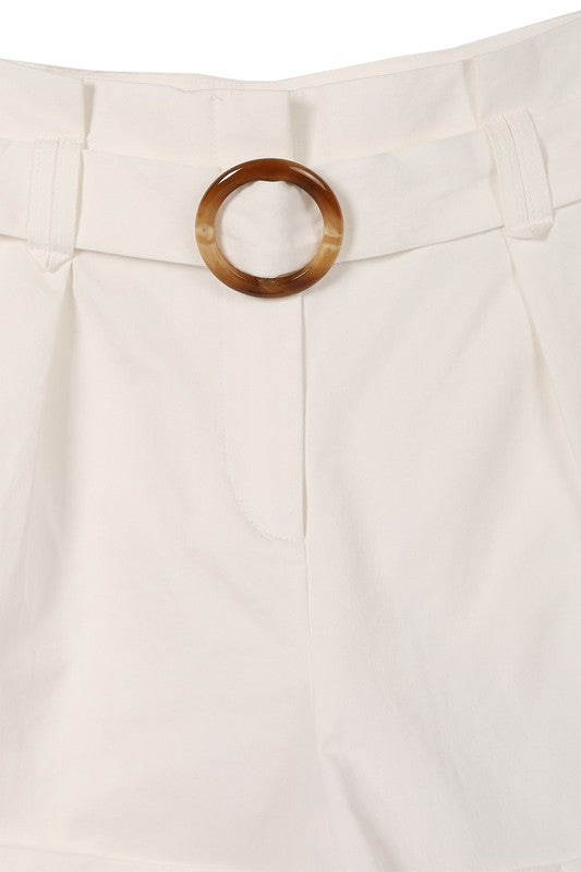 Shorts Side Pockets Belted