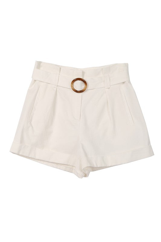 Shorts Side Pockets Belted