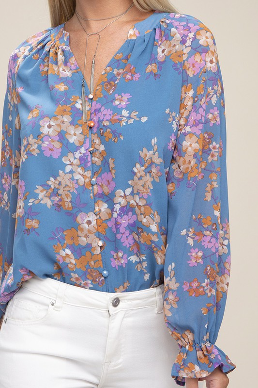 Blouse Floral Print Chiffon