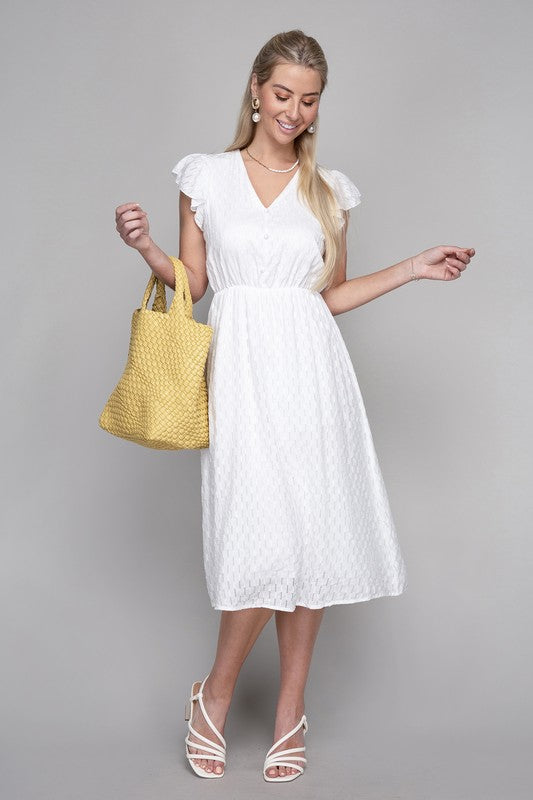 Midi Dress Embroidered Eyelet