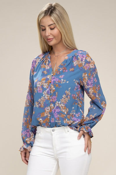 Blouse Floral Print Chiffon