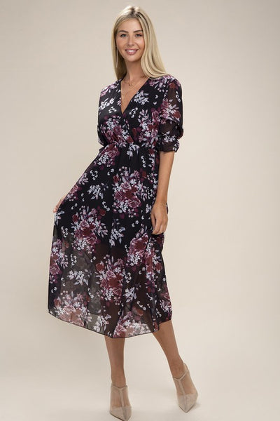 Midi Dress Floral Print