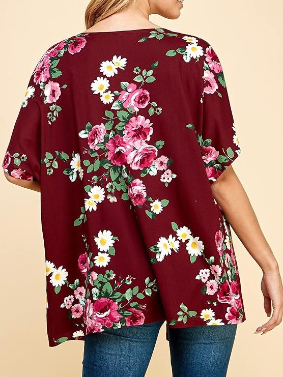 Plus Kimono Floral Print