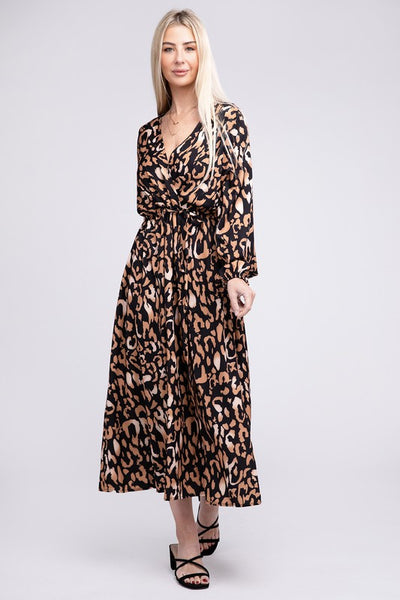 Midi Dress Leopard Print Wrap