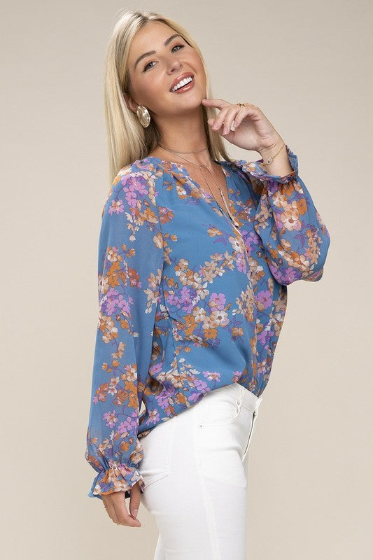 Blouse Floral Print Chiffon