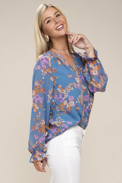 Blouse Floral Print Chiffon